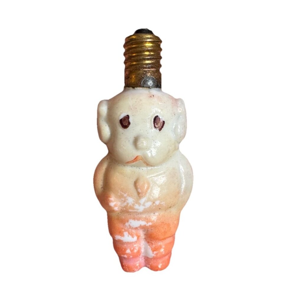 Vintage Painted Milk Glass Christmas Tree Light Bulb, Cute Puppy Dog!
